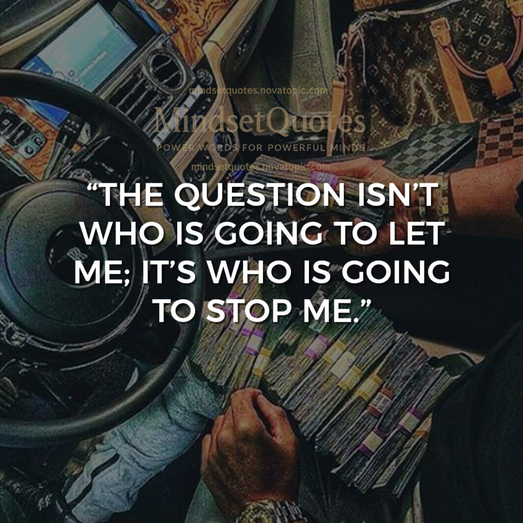 Who is going to stop...