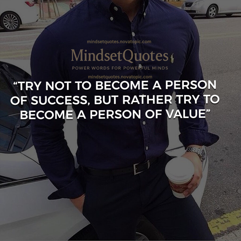 Not to become a person of success